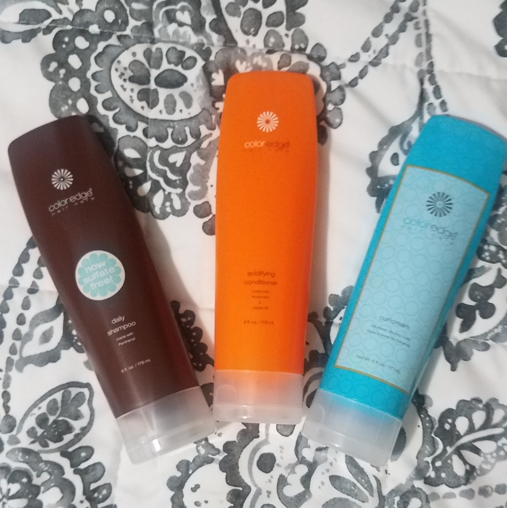Color Edge Daily Shampoo, Acidifying Conditioner & Curl Cream Bundle